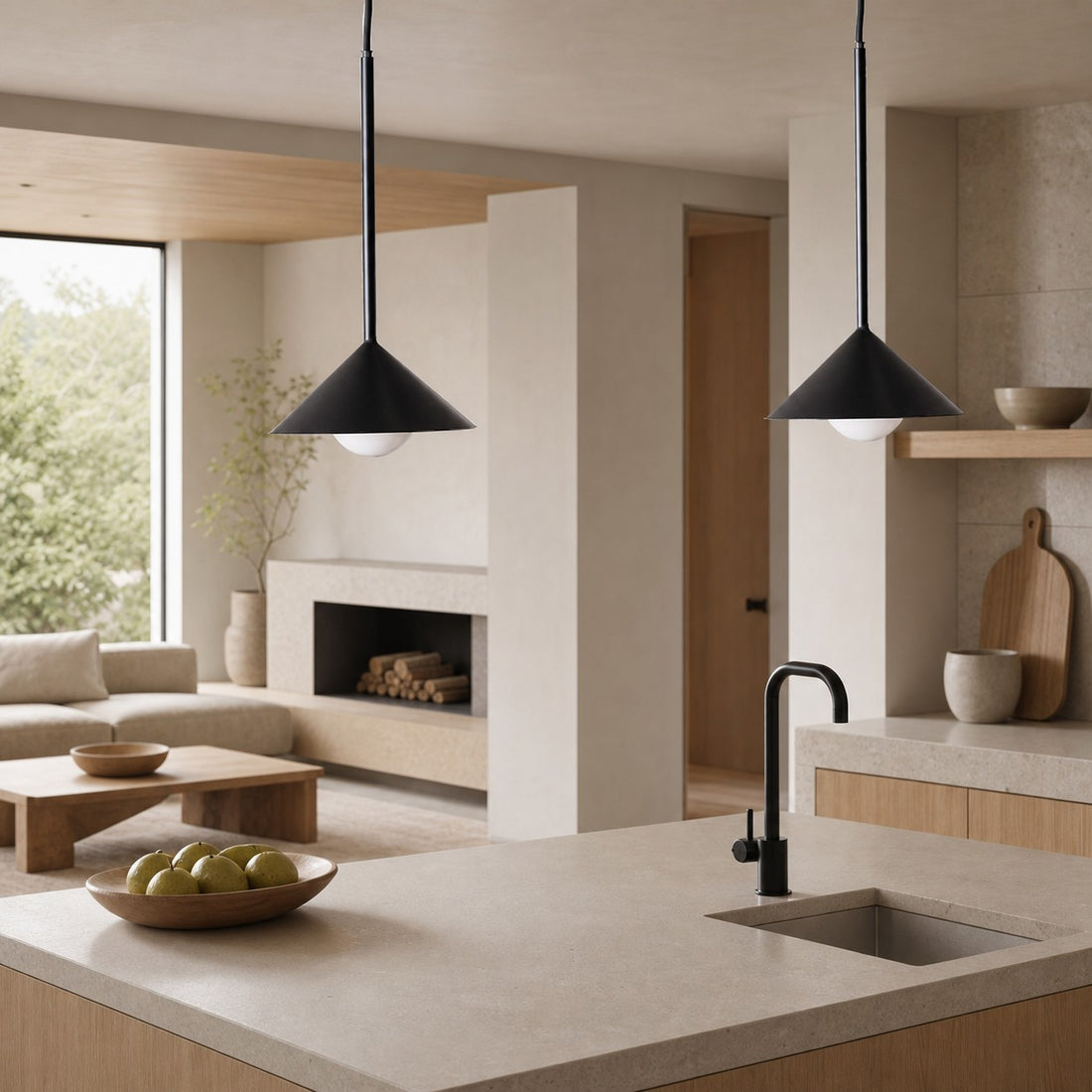 Brivana Adjustable Pendant – Cone Shade Light for Kitchen or Dining