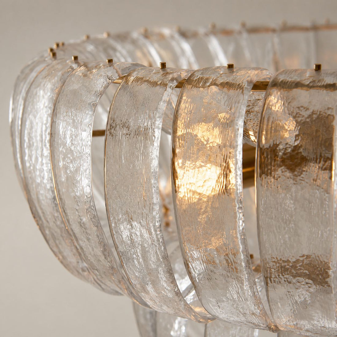 Solara 6-Light Tiered Pendant – Cascading Curved Glass and Metal-Frame for Dining & Entry