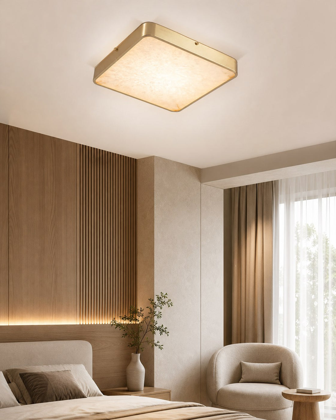 Geometric Alabaster Recessed Ceiling Light