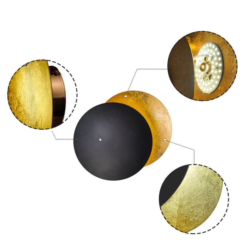 Discola Disc Wall Lamp – Modern Copper Halo Design with Circular Shade for Living Room or Bedroom N20
