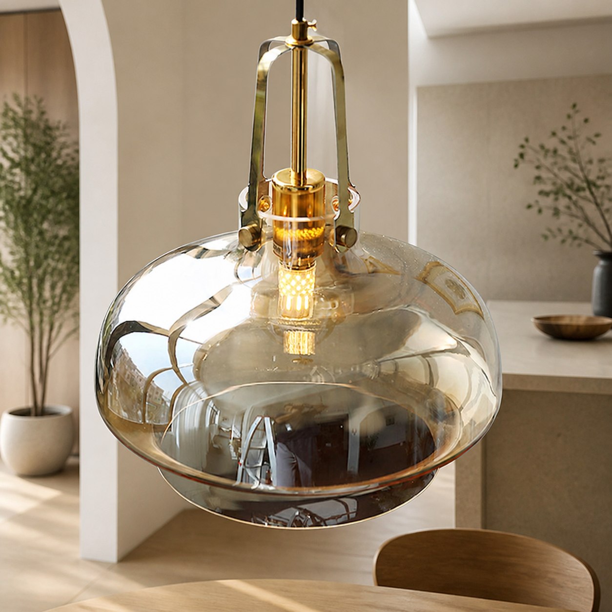 Modern Unique Shaped Fish Tank Glass Pendant Light