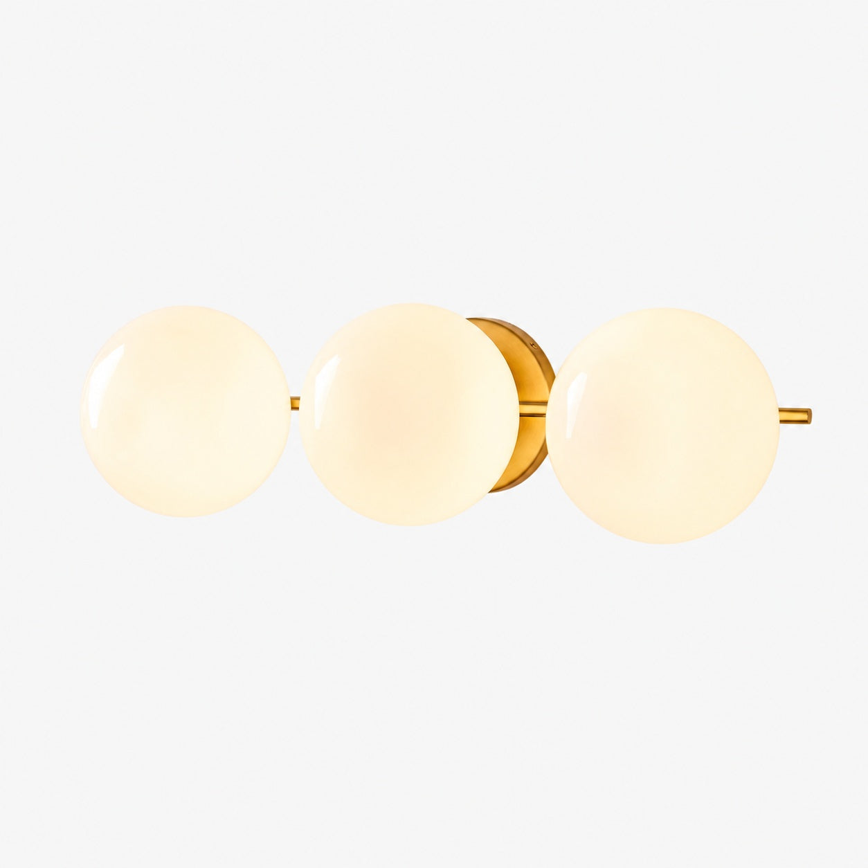 Alessora Mid-Century Modern 3-Light Wall Sconce - Metal Frame White Glass Globes