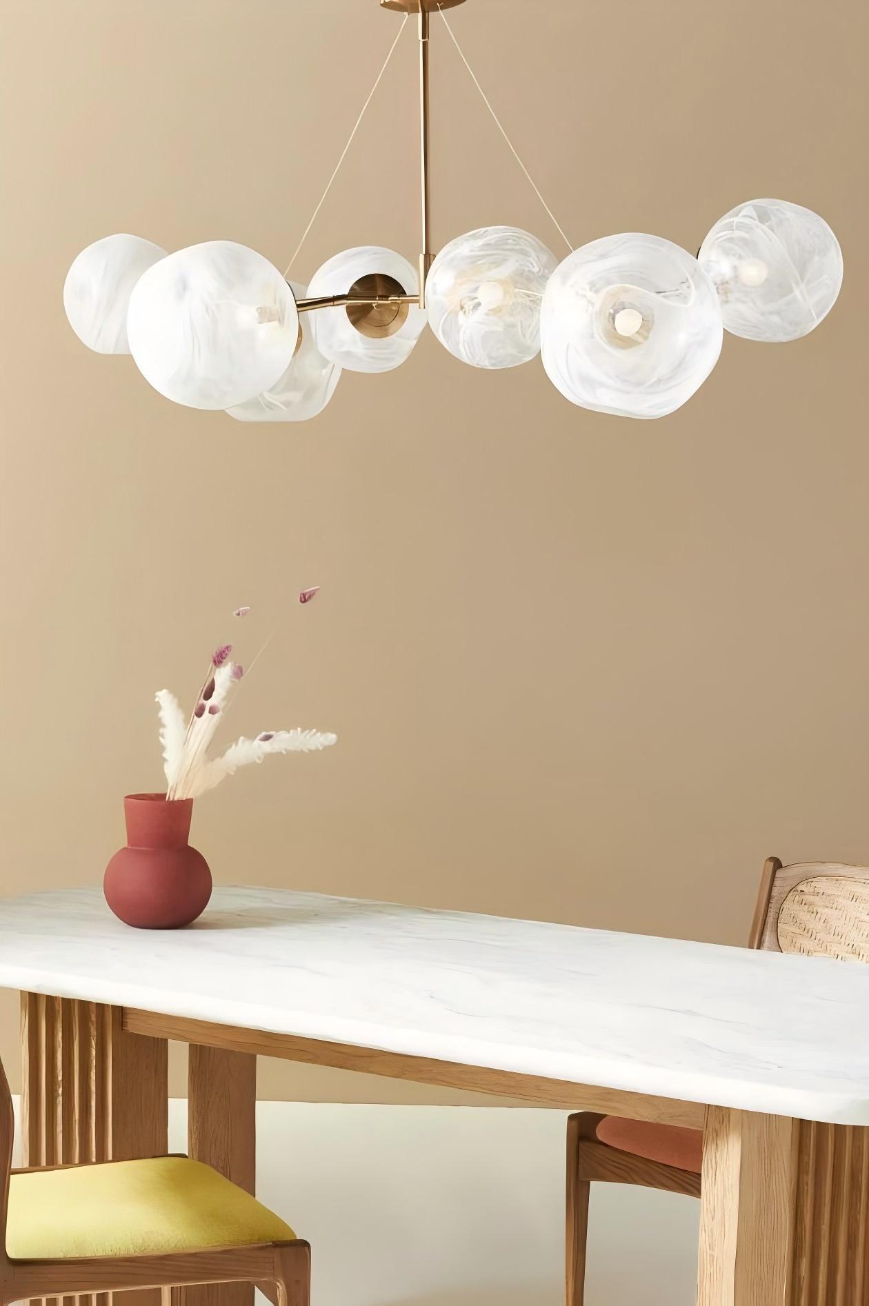 Pawrior Elegant Artistic Glass Spherical Metal Chandelier Perfect for Modern Interiors