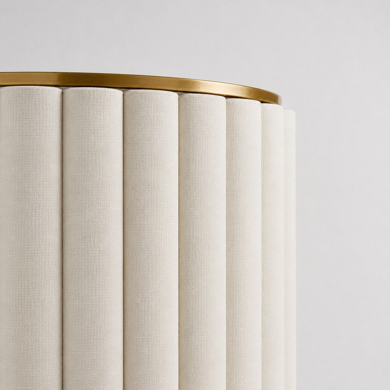 Duova Scalloped Wall Lamp - Antique Brass with Linen Fabric Suitable for Living Room and Bedroom