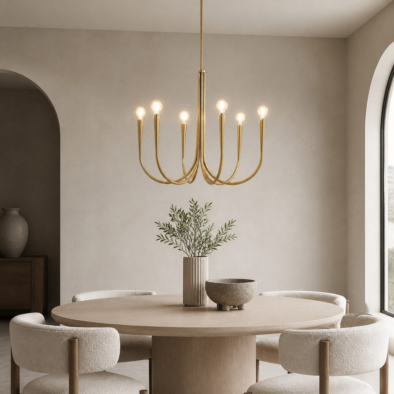 Borvia Swoop Arm Chandelier - Vintage-Inspired Modern Perfect for Home