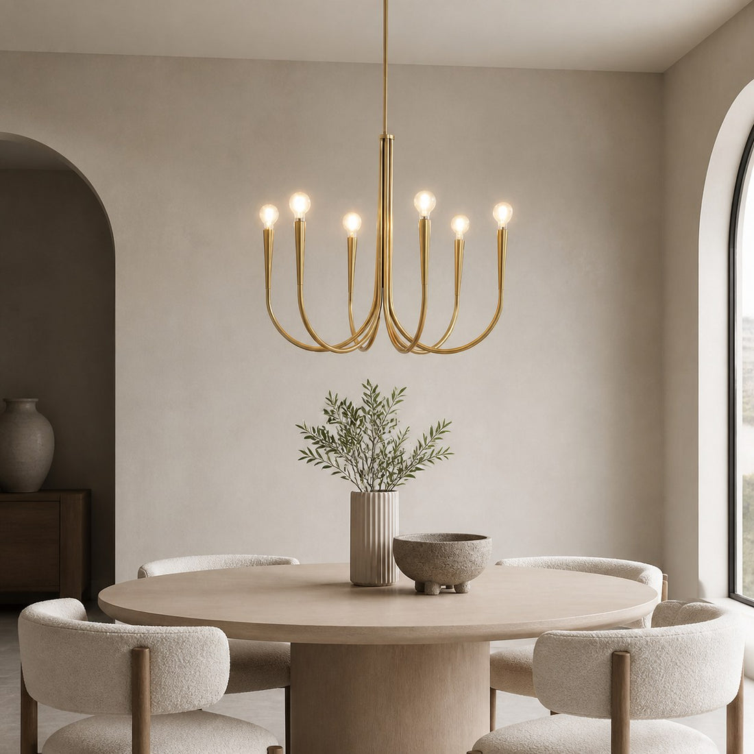 Borvia Swoop Arm Chandelier - Vintage-Inspired Modern Perfect for Home