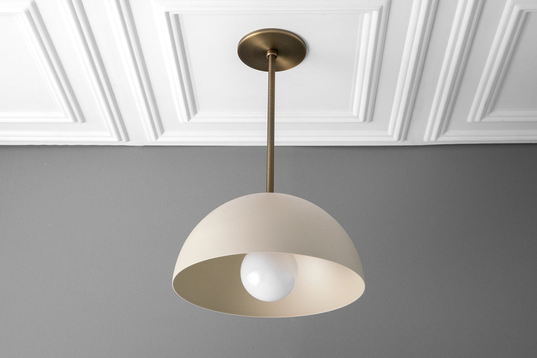Metio Dome Neutral Dome Pendant - Modern Metal Accent Lighting