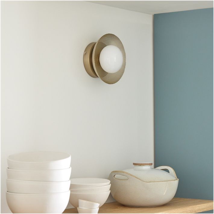 Elorina Sconce Wall Light - Textured Metal or Glass Shade