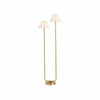 Duova Minimalist 2‑Light Floor Lamp - Modern Pleated Fabric Metal Light for Bedroom or Living Room