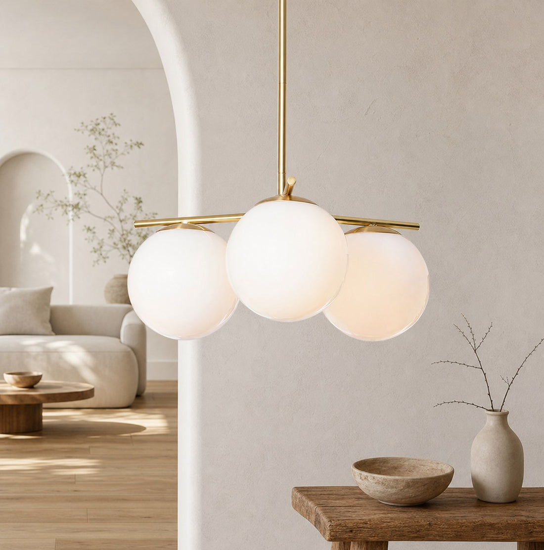 Alessora Brass Milk Glass Chandeliers- Great for Covered Outdoor Areas