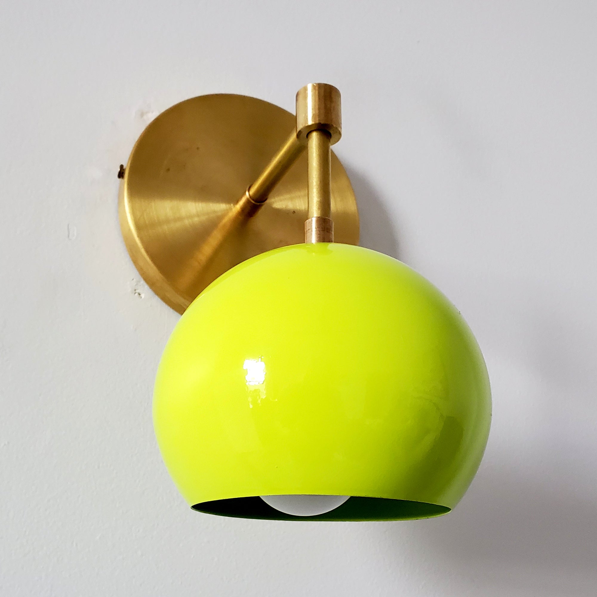 Vintage Inspired Spring Green Globe Wall Sconce