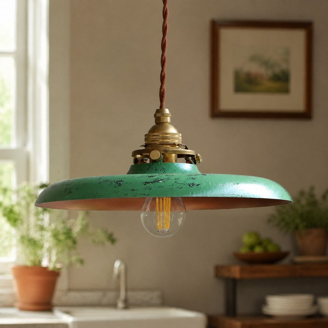 Hand-Rusted Nordic Farmhouse Pendant Light Fixture