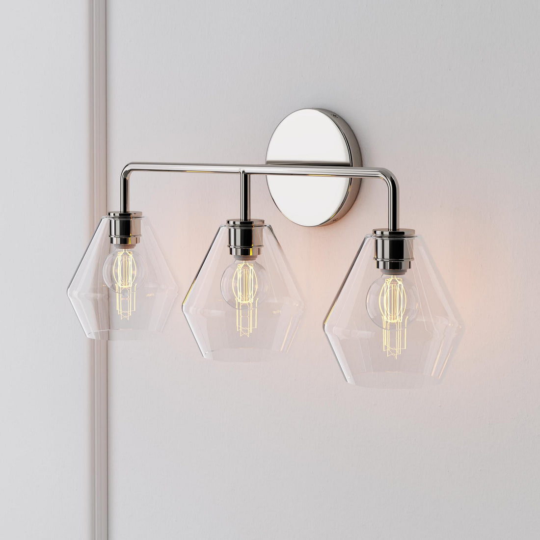 Merin Multi Head Dressing Table Wall Lamp - Metal And Glass Sculptural Lamp