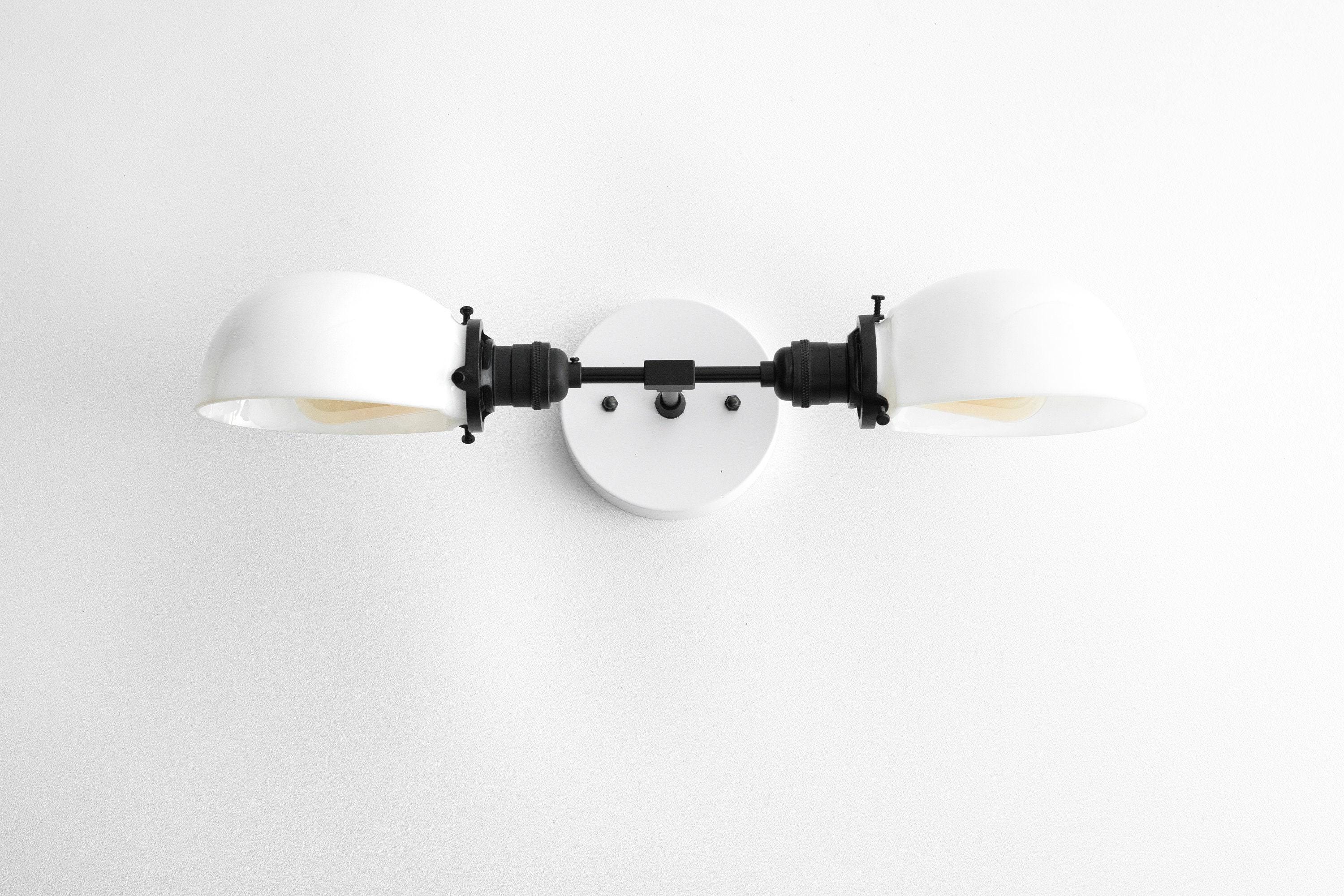 Luminara Luxury Opal Glass Dual Vanity Fixture – Multi Finish Wall Sconce for Mirror Lighting