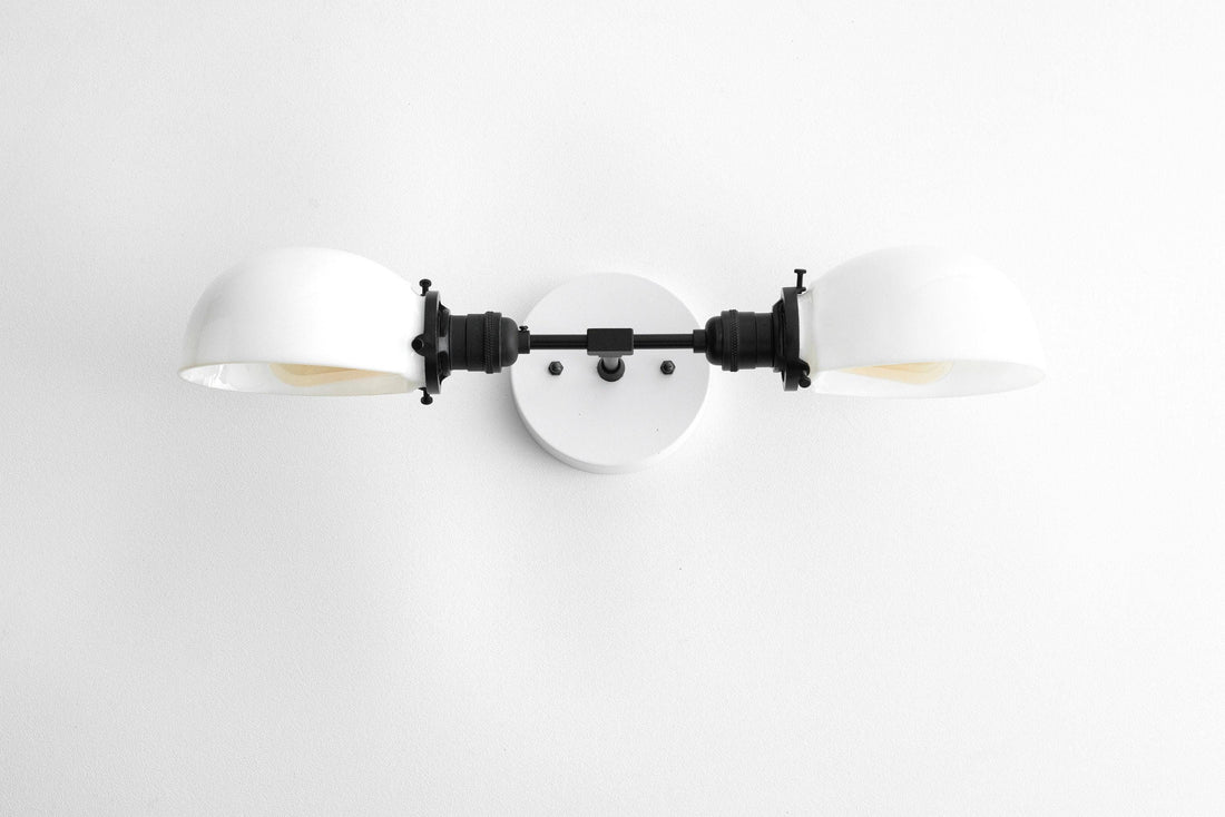 Luminara Luxury Opal Glass Dual Vanity Fixture – Multi Finish Wall Sconce for Mirror Lighting