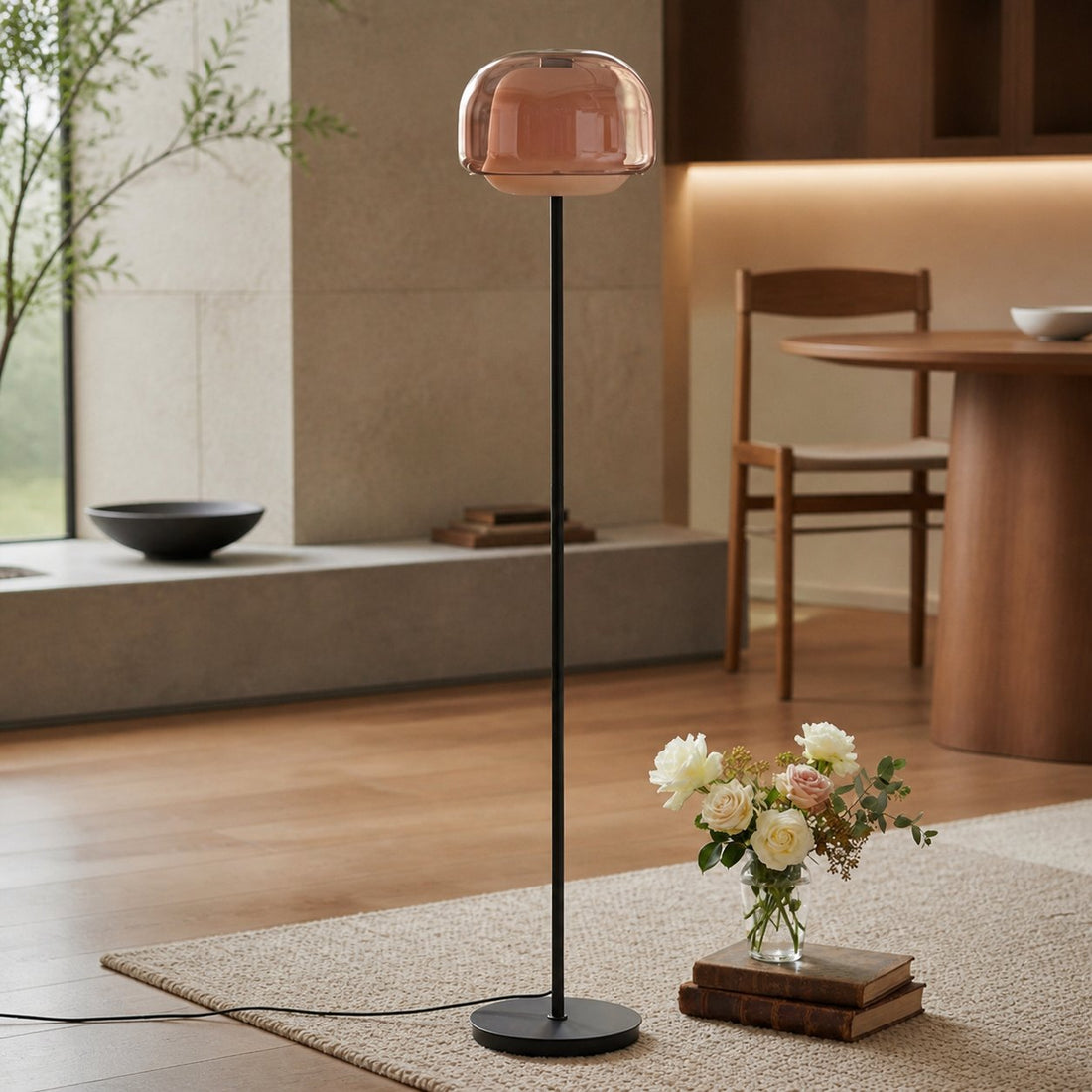 Clinco Modern Mushroom Floor Lamp - Colored Glass Design