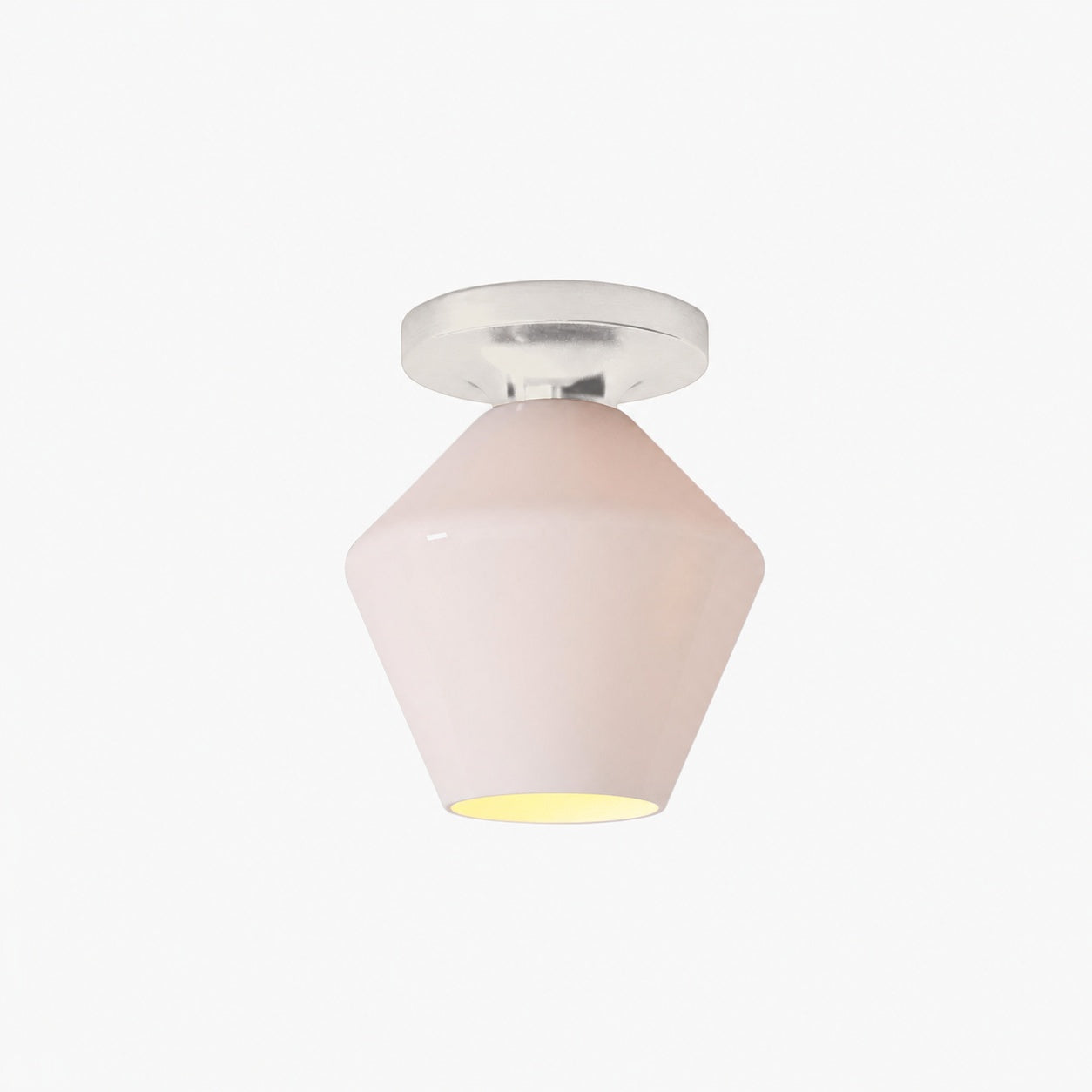Merin Minimalist Sleek Geometric Glass Flushmount Light