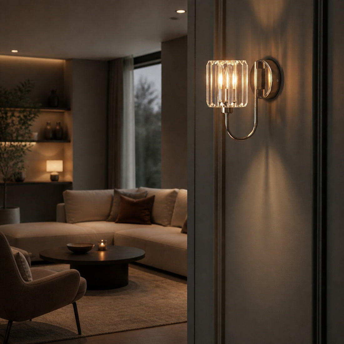 Tracian Wall Mount Sconce with Cut-Glass Shade – Timeless Lighting for Entryways and Living Areas