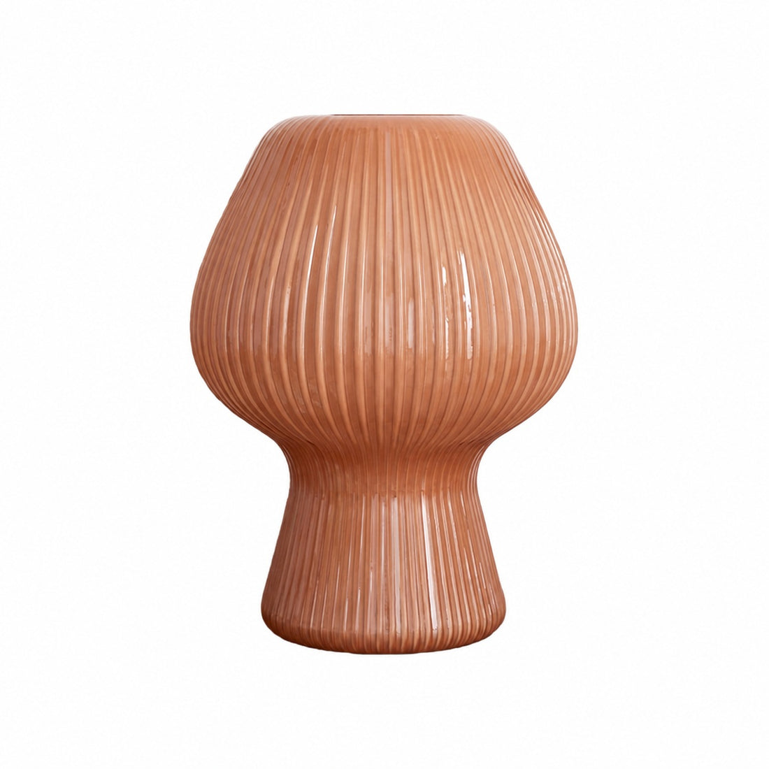 Nera Ribbed Glass Table Lamp Retro – Modern Design Glow Nightstand Accent