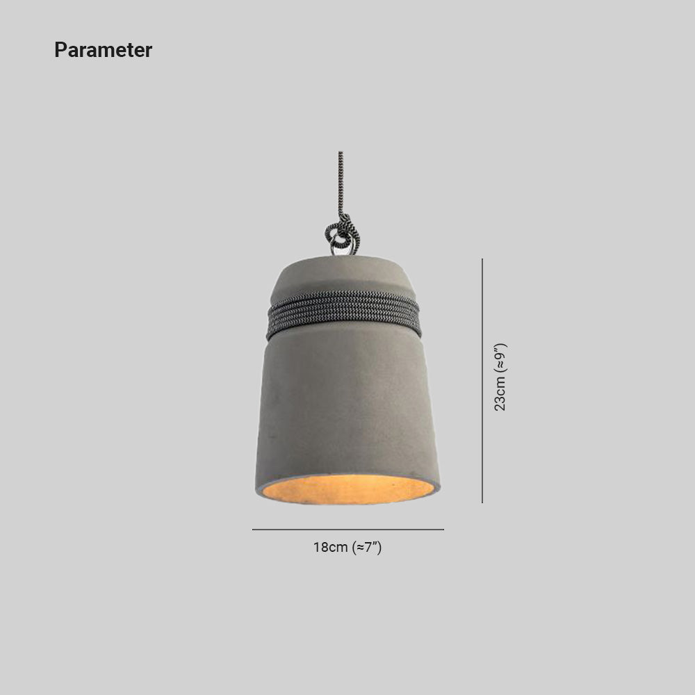 Nordic Cement Hemp Rope Pendant Lamp