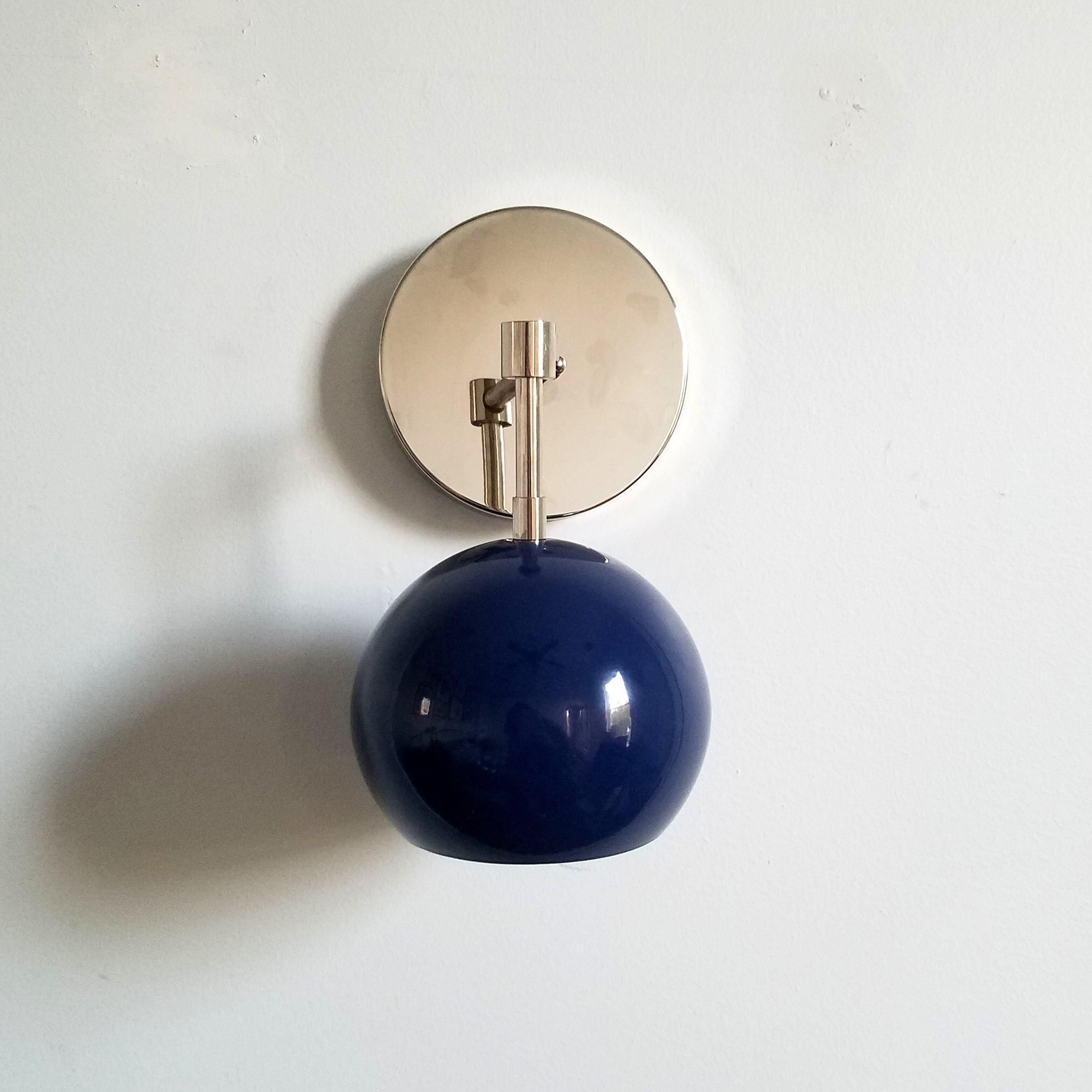 Modern Stylish Navy Globe Accent Wall Sconce