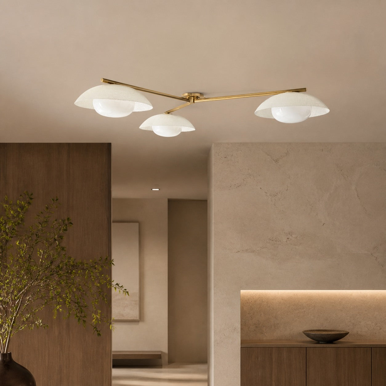 Elorina 3-Light Flush Mount Glass/Metal Ceiling Light - A Stylish Fixture for Modern Spaces