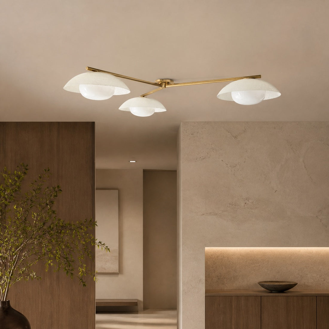 Elorina 3-Light Flush Mount Glass/Metal Ceiling Light - A Stylish Fixture for Modern Spaces