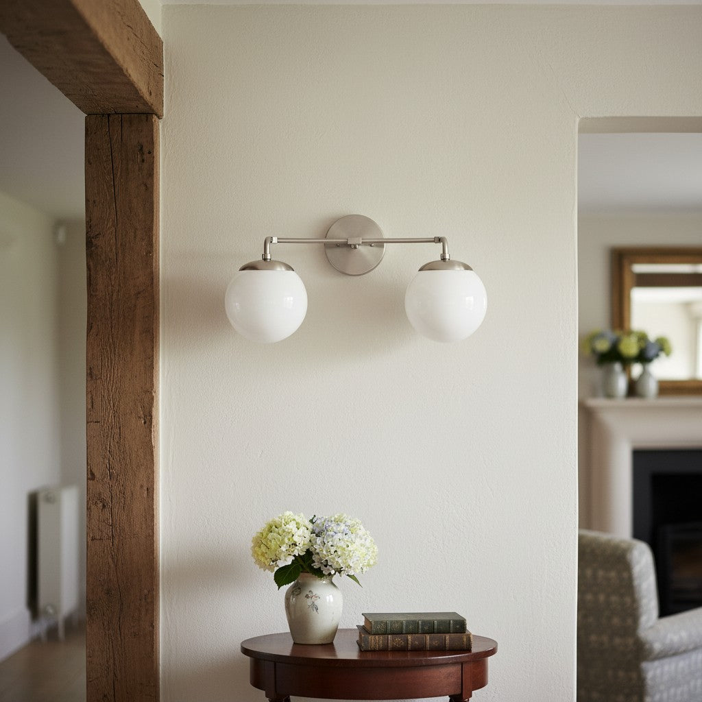 Glorica Glass Wall Sconce - Modern Vintage Vanity Light Fixture