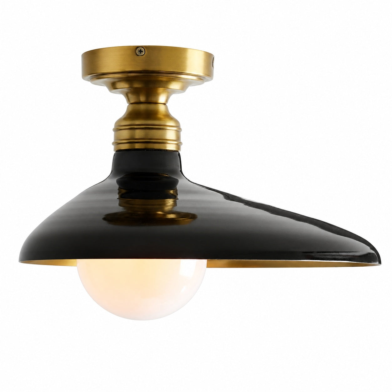 Forvara Farmhouse Metal Flush Mount Light - Black or White Ceiling Lamp