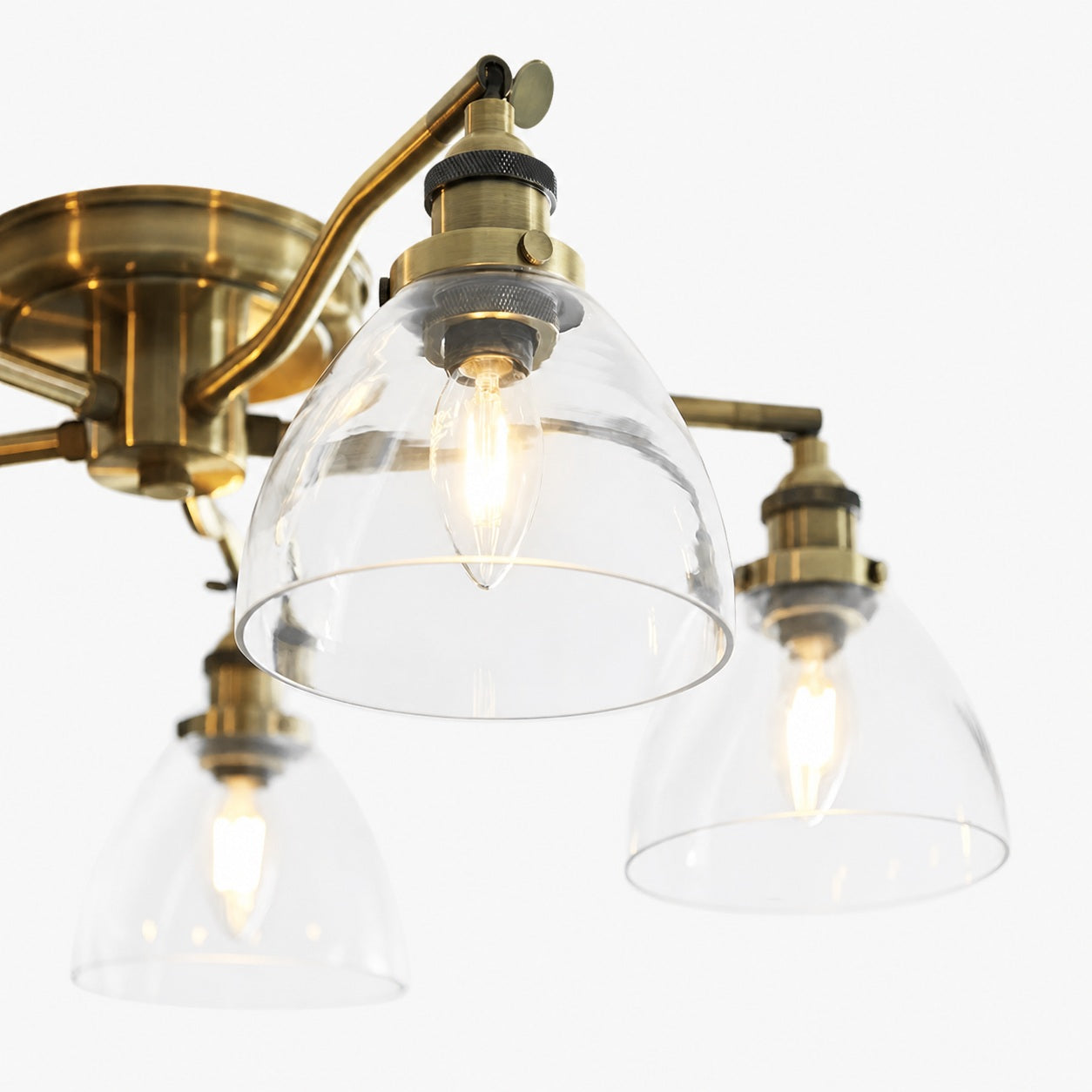 Novera Vintage-Inspired Semi-Flush Ceiling Fixture with Curved Arms for Living Spaces