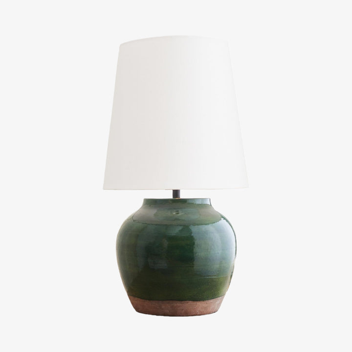Ceruna Modern Ceramic Bedside Lamp with Linen Fabric Shade - Elegant Lighting for Bedroom and Living Room