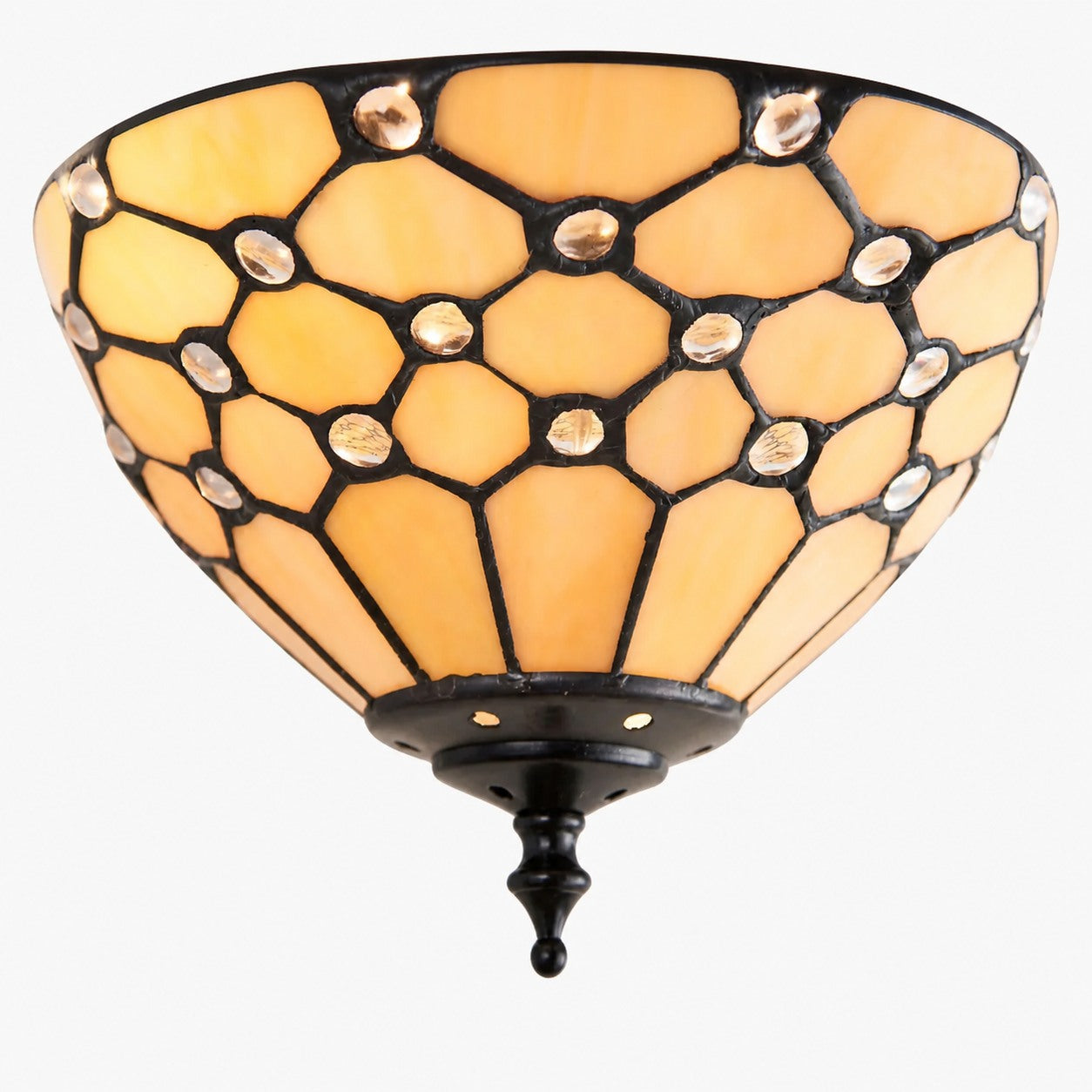 TF Pearl Handcrafted Tiffany Ceiling Light – Art Deco Stained Glass Light for Hallway or Living Room