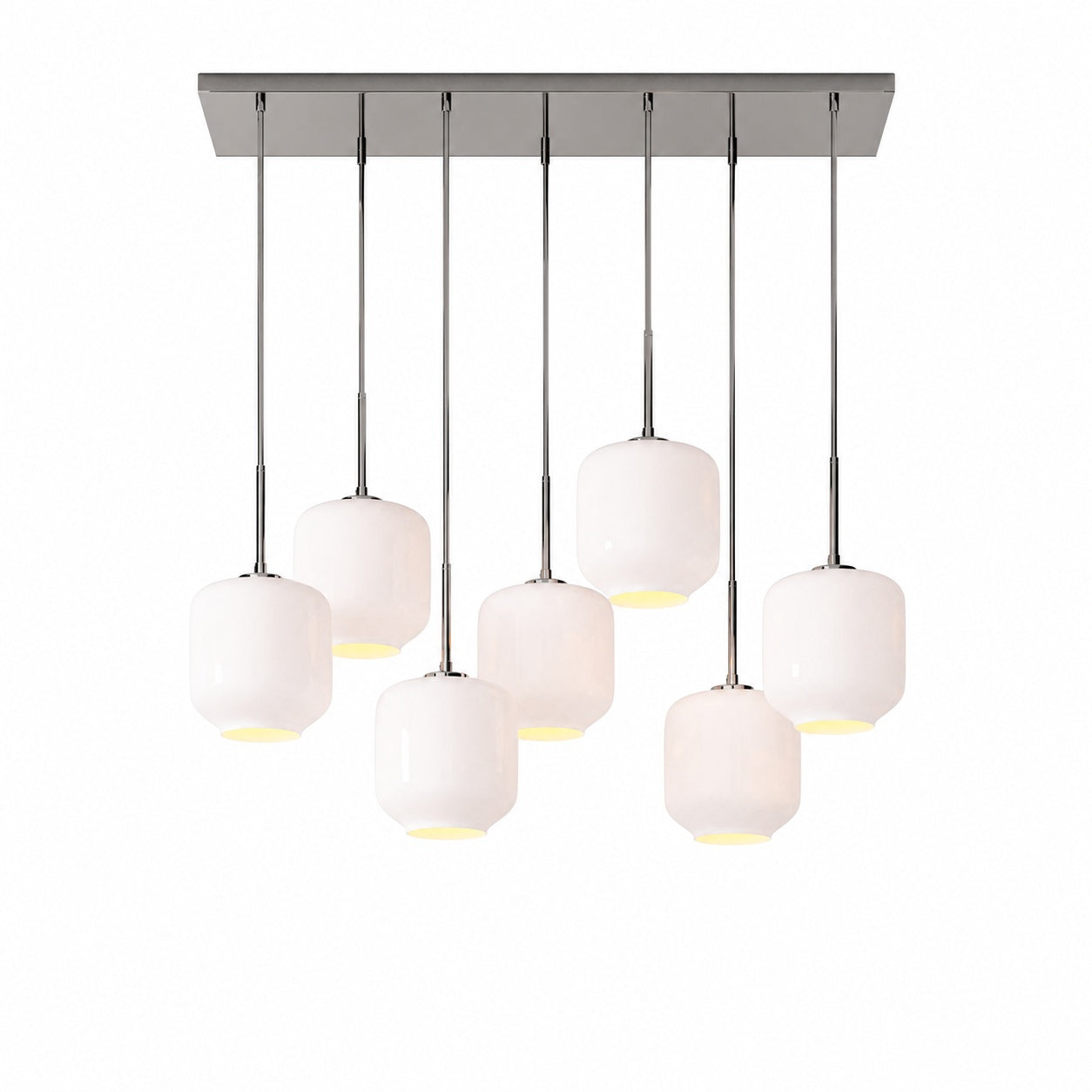 Lumivelle Sculptural 7-Light Chandelier – Adjustable Height Modern Glass Pendant