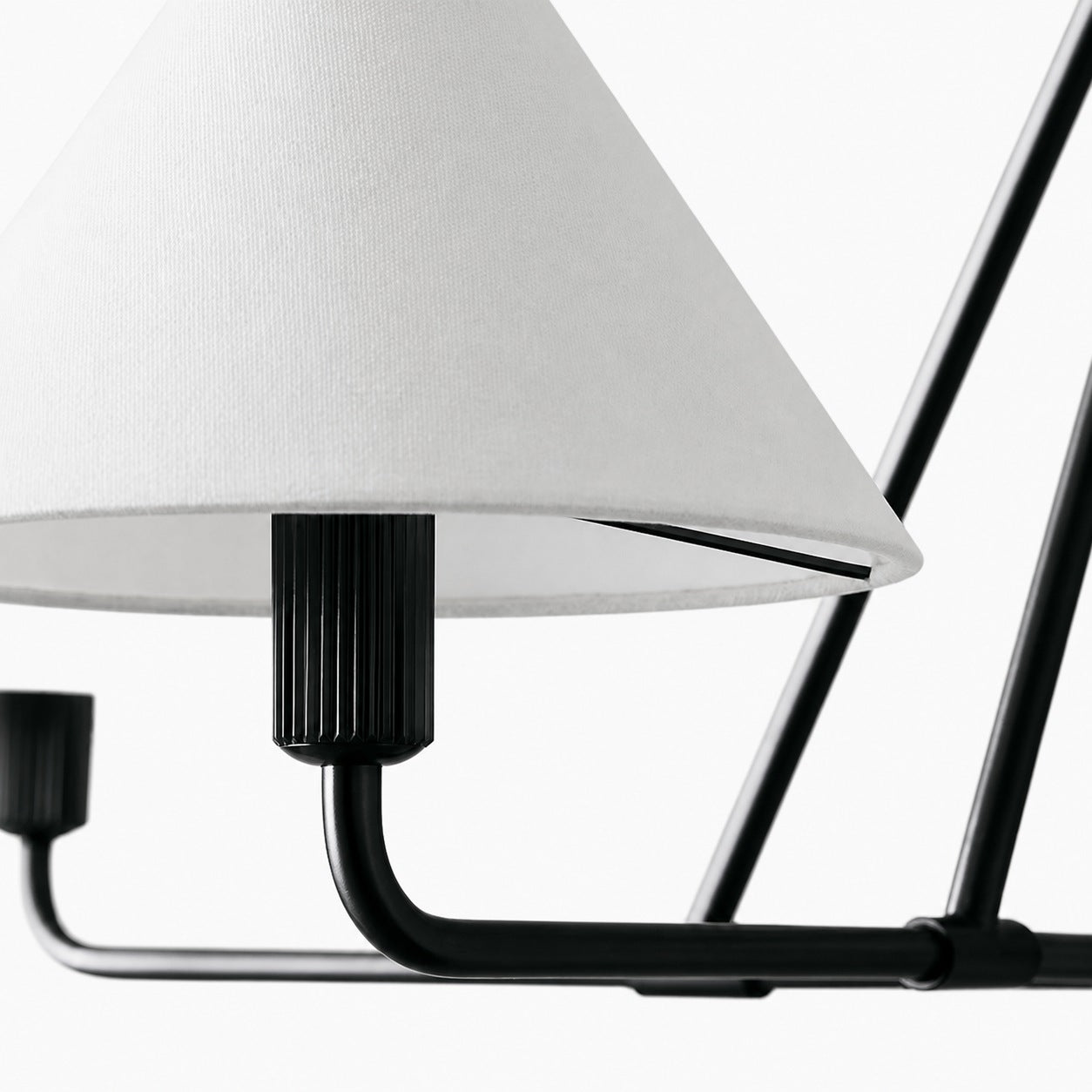 Diora Pendant Light -  Modern Metal Fixture with Linen Shades
