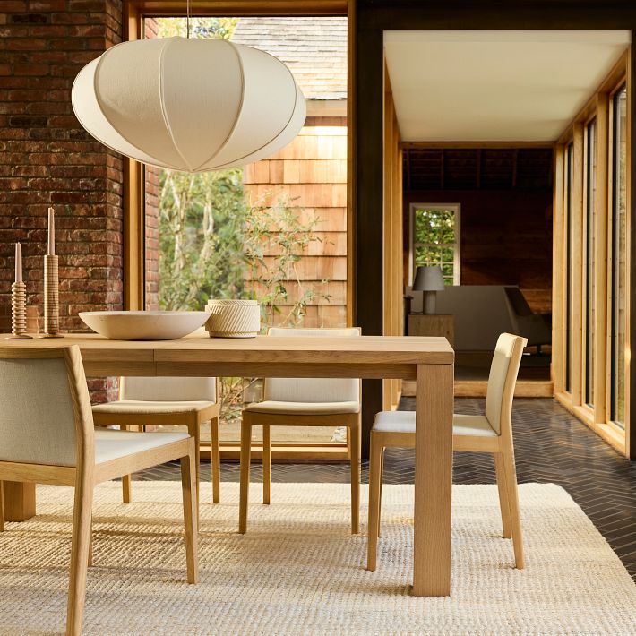 Alvian Pendant Light - Linen Shade with Adjustable Height for Cozy Dining