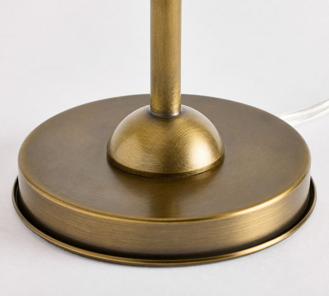 Luvora Brass Table Lamp - Textured Pleated Shade Light in Farmhouse Style