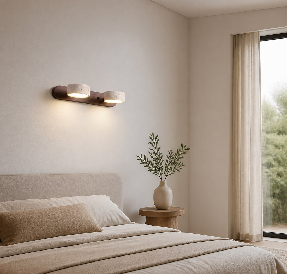 Travellia Modern Linear Multi-Head Sconce - Natural Stone Minimalist Lighting for Bedroom Hallway