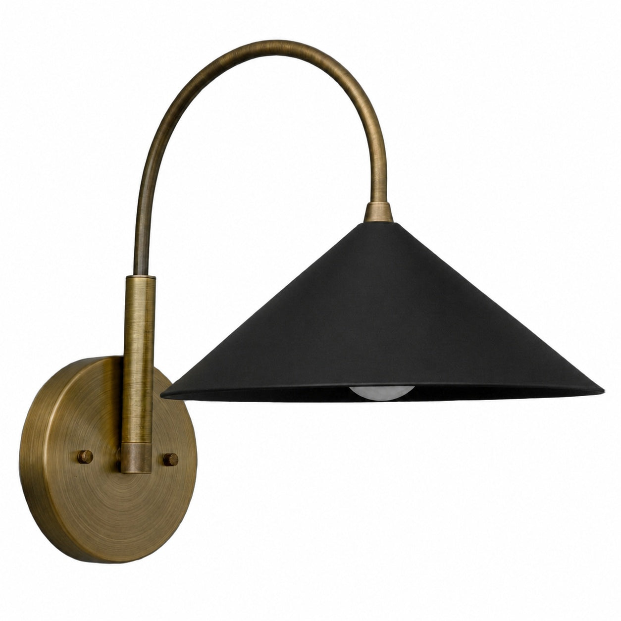 Curva Metal Vintage Wall Sconce  - Elegant Cone Shade for Bedrooms