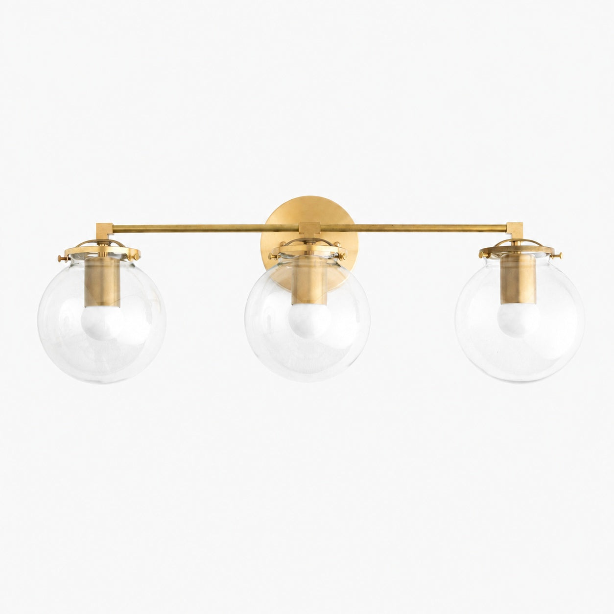 Glorica Glass 3 Shade Globe Vanity Light - Soft Bathroom Light Fixture
