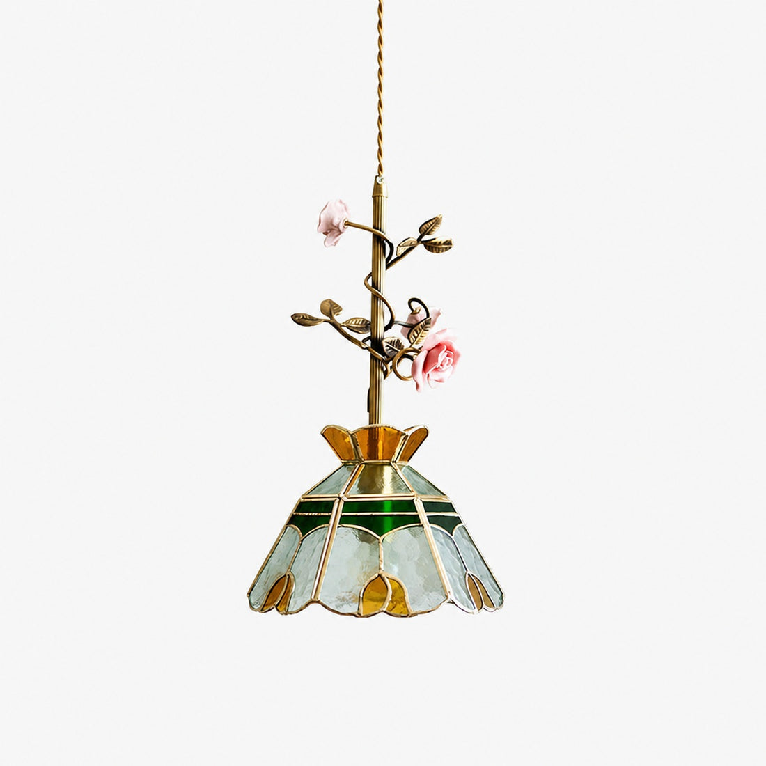 Lalique Rose Glass Pendant Lamp