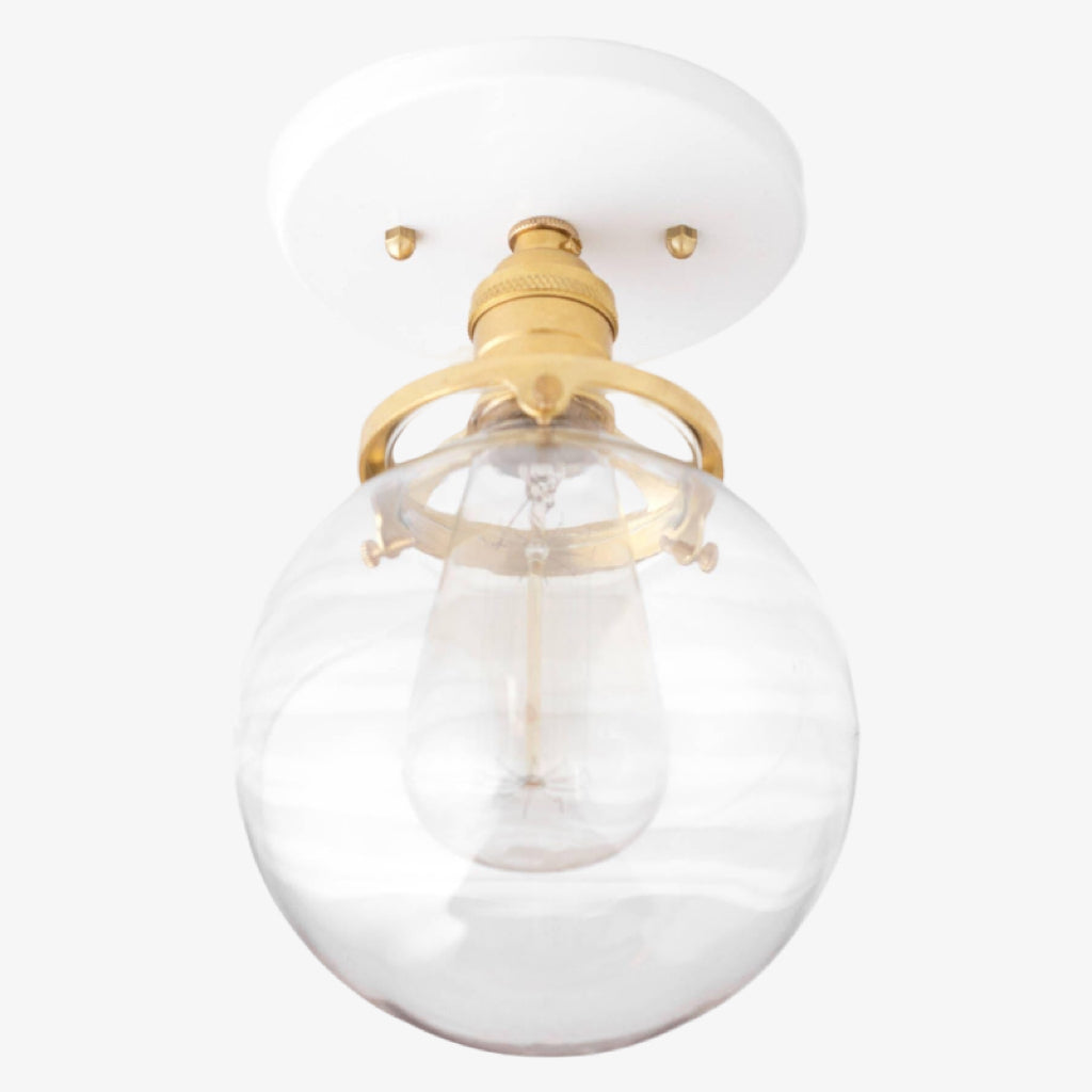 Glorica Glass Retro Globe Ceiling Light - Vintage Industrial Home Lighting