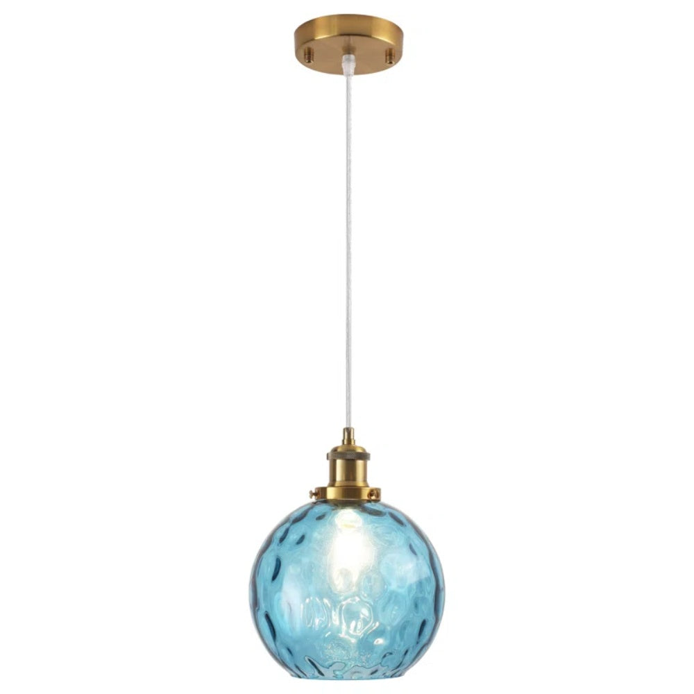 Single Hammered Glass Globe Pendant Light