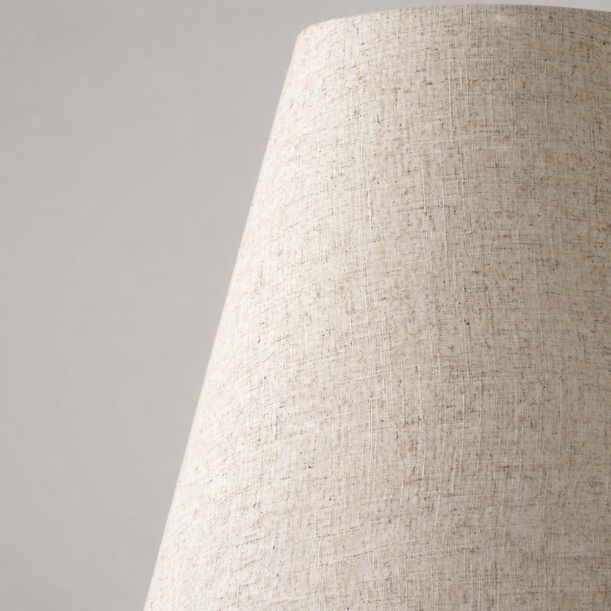 Zalen Floor Lamp - Layered Linen Pendant Design Aged Brass-Metal Lamp for Living Room