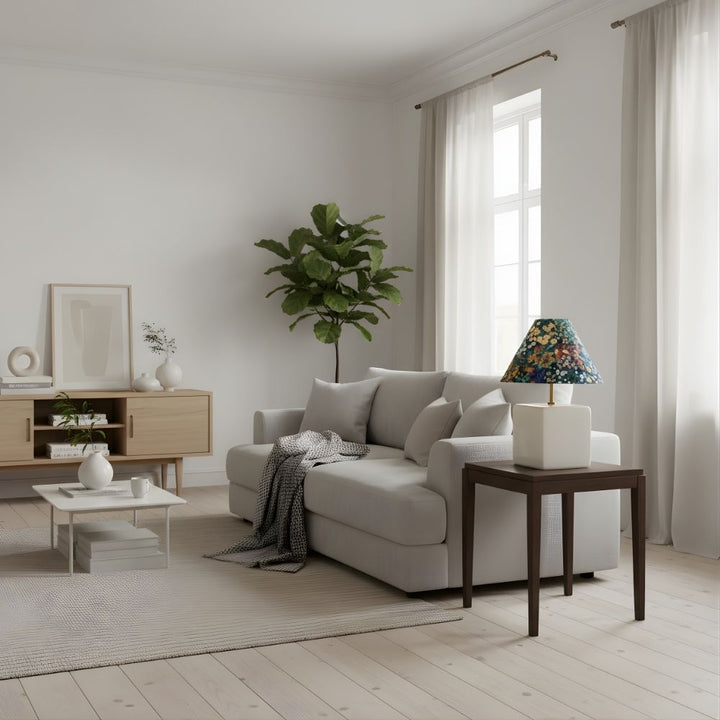 Aeva Ceramic Table Lamp - Modern Grace Design with Playful Polish