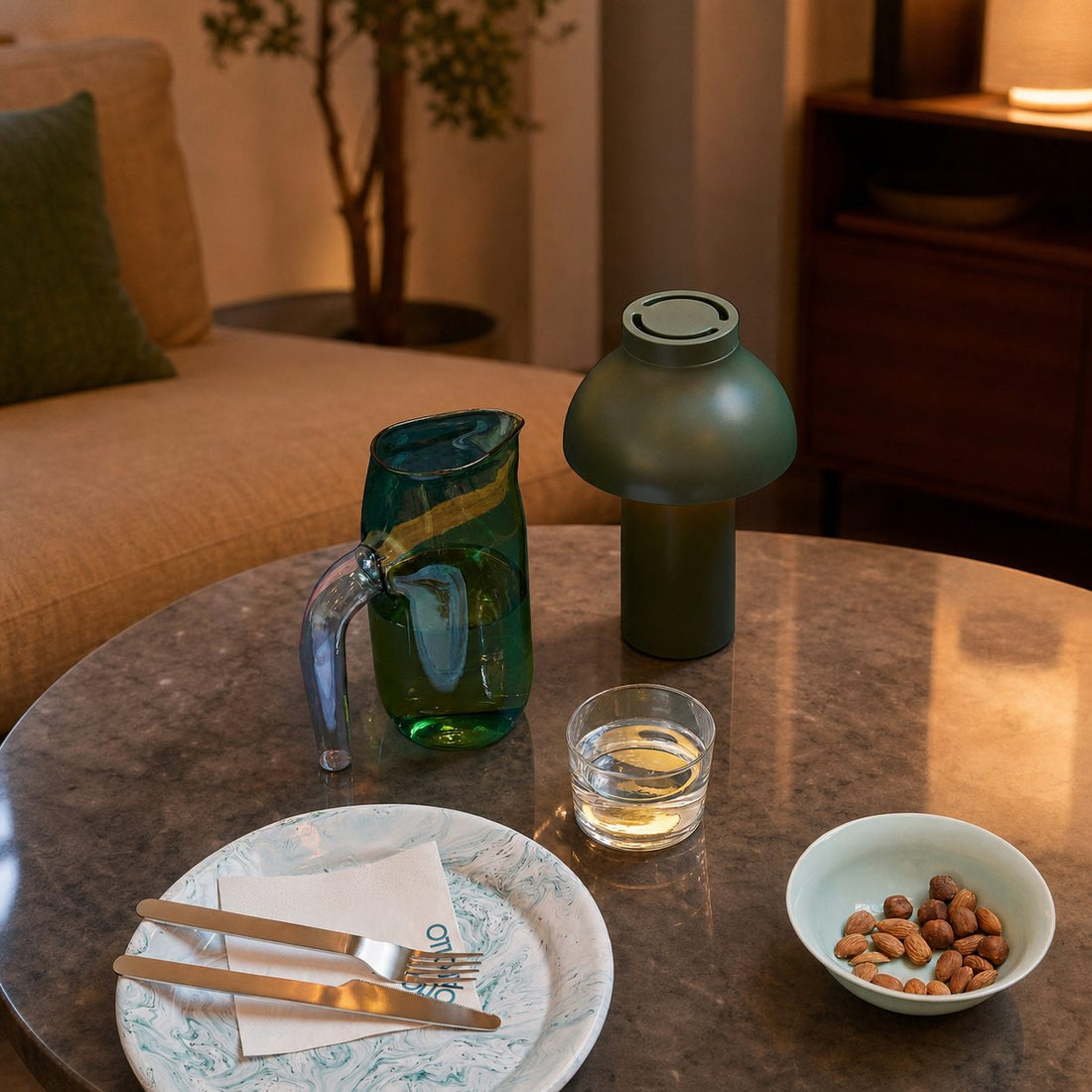 Modern Portable Table Lamp – Minimalist Rechargeable Light for Indoor Outdoor Use