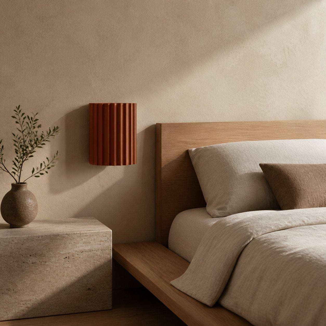 Ribellex Minimalist Ribbed Fluted Wall Light Sculptural Wall Lamp for Bedroom Hallway N59