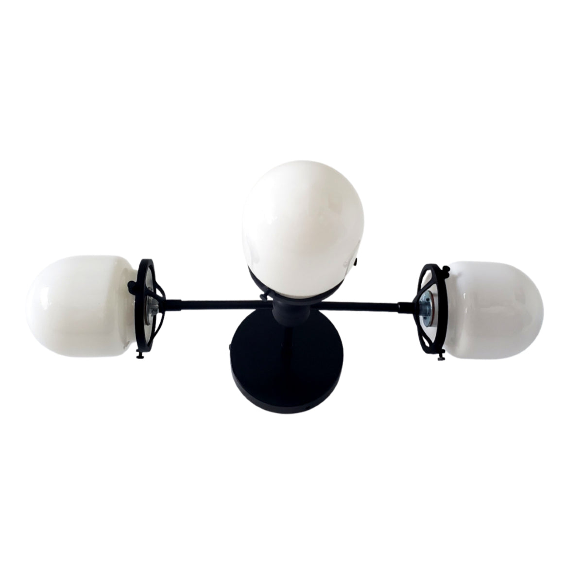 Stylish Three - Light Design Glass Shades Hallway Wall Light