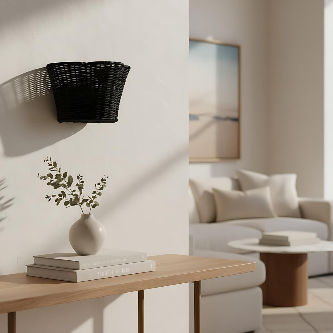 Wickara Woven Wall Sconce – Scalloped Basket Shade Wall Light for Bedroom