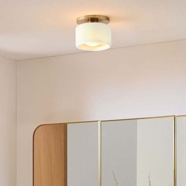Cerova Modern Porcelain Flush Mount Ceiling Light– Elegant Ivory Shade