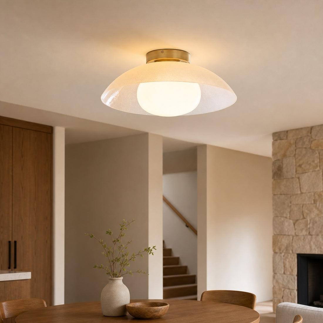 Elorina Flush Mount Glass/Metal Ceiling Light - A Stylish Fixture for Modern Spaces